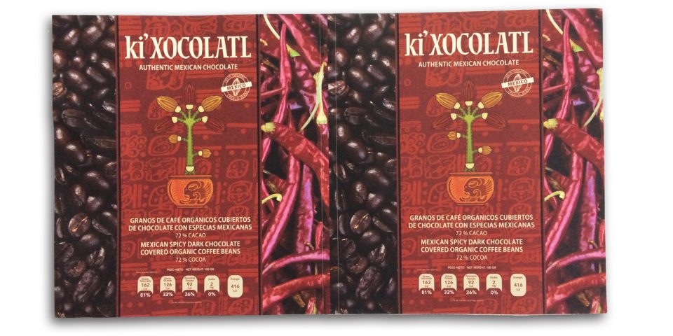 Ki´xocolatl granos de café orgánicos cubiertos de chocolate con especias mexicanas